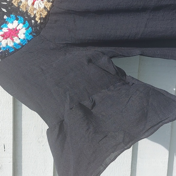 Beige Crochet Beach Bathing Suit Cover up NWT ONE SIZE 25" P2P - Picture 4 of 8